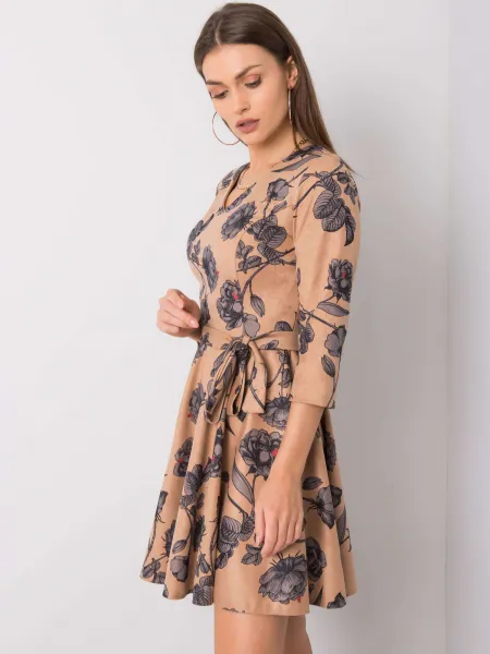 Dress-LK-SK-508307.46P-dark beige