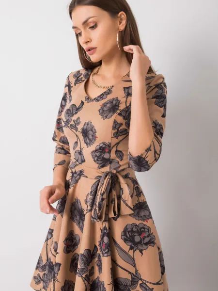 Dress-LK-SK-508307.46P-dark beige