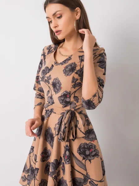Dress-LK-SK-508307.46P-dark beige