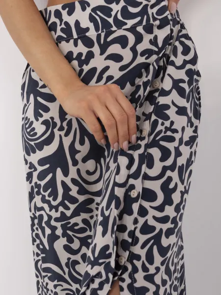 Skirt-D73771M50222B-navy blue