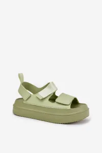 Boto Dámske Sandále Na Platforme S Velcro Zelené Nitepira