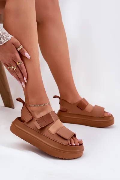 Boto Dámske sandále na platforme so suchým zipsom Camel Nitepira
