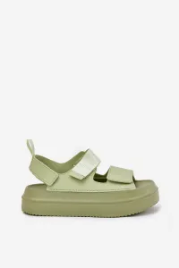 Boto Dámske Sandále Na Platforme S Velcro Zelené Nitepira
