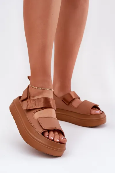 Boto Dámske sandále na platforme so suchým zipsom Camel Nitepira