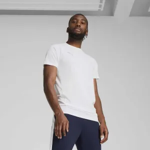 Puma TEAMEVOSTRIPE TEE Pánske tričko, biela, veľkosť