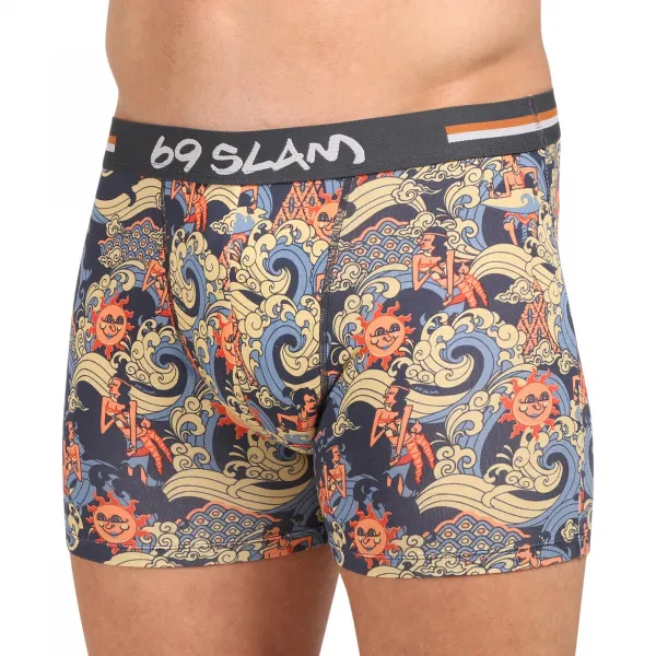 Pánske boxerky 69SLAM fit bamboo ANCIENT WAVES GILBERT (MPBANW-BB) M, trenky