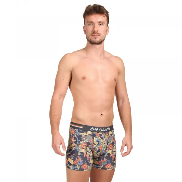 Pánske boxerky 69SLAM fit bamboo ANCIENT WAVES GILBERT (MPBANW-BB) M, trenky