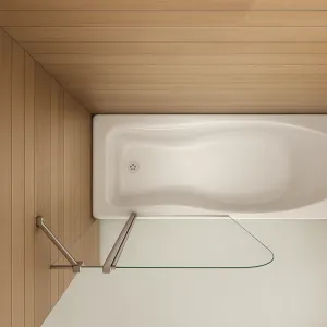 H K - Vaňová zástena PURE V2 120x140 - dvojdielna s pevným dielom, číre sklo PUREV2120