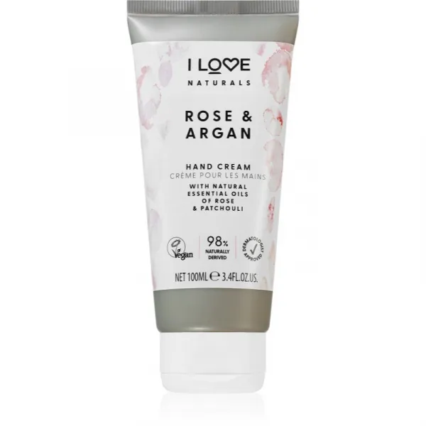 I Love Naturals Rose & Argan hydratačný krém na ruky s vôňou ruží 100 ml