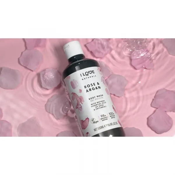 I Love Naturals Rose & Argan opojný sprchový gél s vôňou ruží 500 ml