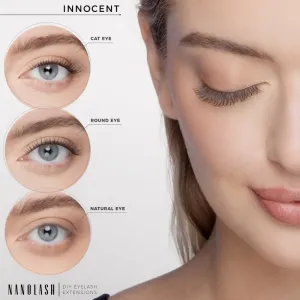 Nanolash DIY Eyelash Extensions trsové nalepovacie mihalnice bez uzlíka Innocent 36 ks