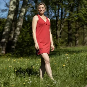 PROGRESS EMILY Dámske športové šaty s bambusom, červená, veľkosť