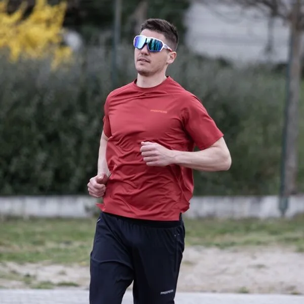 PROGRESS DRIVER Pánske tričko na športovanie, červená, veľkosť