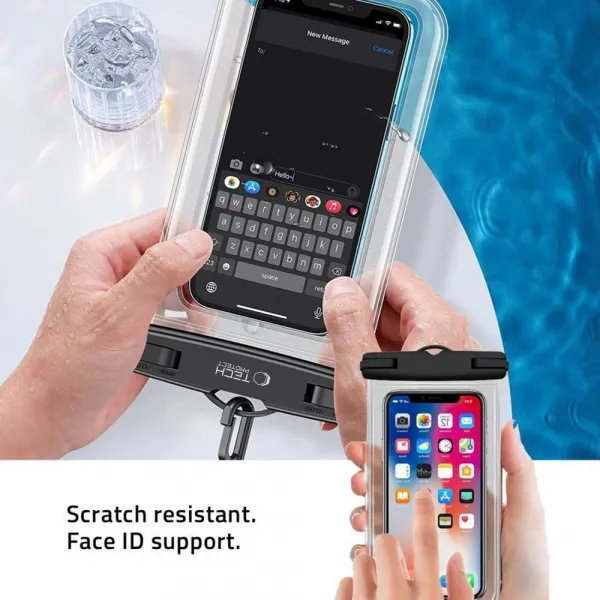 Tech-Protect UWC7 vodotesné puzdro na mobil 6.9'', čierne/oranžové
