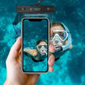 Tech-Protect UWC7 vodotesné puzdro na mobil 6.9'', čierne/oranžové