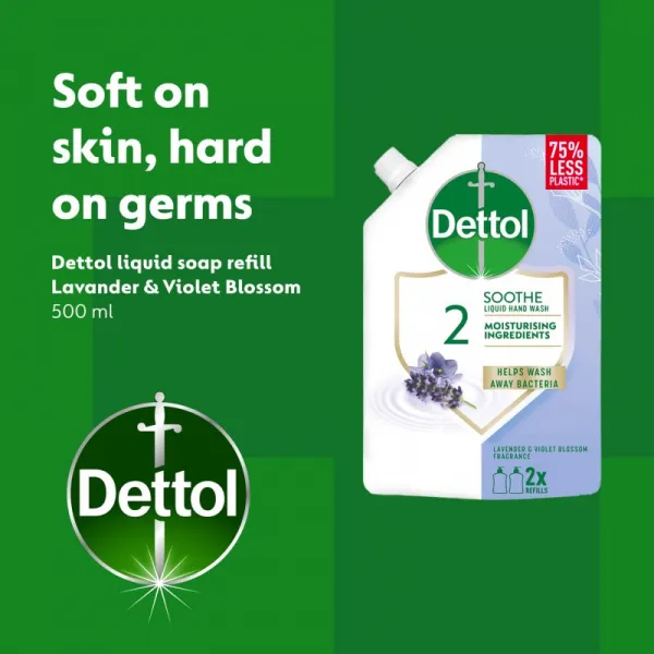 Dettol tekuté mydlo (NÁHRADNÁ NÁPLŇ) 500 ml - Levanduľa