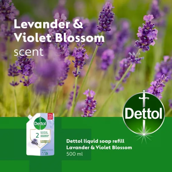Dettol tekuté mydlo (NÁHRADNÁ NÁPLŇ) 500 ml - Levanduľa