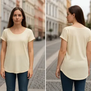 CottonClassics Dámske jednofarebné tričko s krátkym rukávom – viac farieb, XS–5XL Farba: Cherry, Veľkosť: M