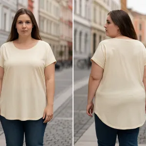 CottonClassics Dámske jednofarebné tričko s krátkym rukávom – viac farieb, XS–5XL Farba: Cherry, Veľkosť: M