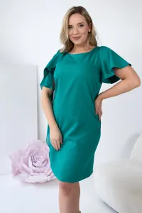 Zelené šaty s prehozom Veľkosť: 52