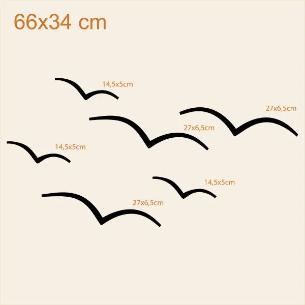Drevené samolepky - Čajky