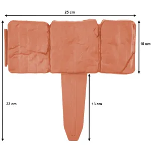 4Home Záhradná palisáda - obrubník Terracotta, 2,5 m