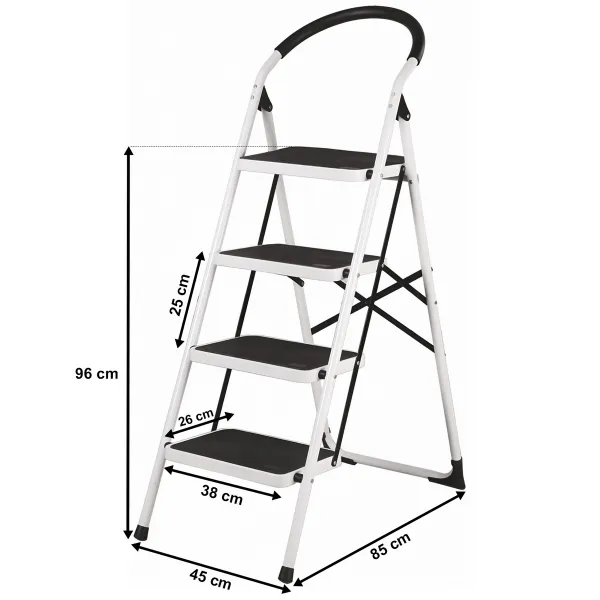4Home Skladacie oceľové schodíky Steps, 4 stupne, 4 stupne