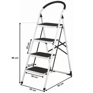4Home Skladacie oceľové schodíky Steps, 4 stupne, 4 stupne