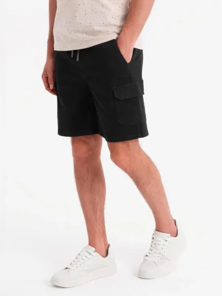 Moderné kopáčove cargo šortky- čierne