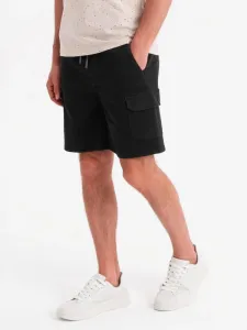 Moderné kopáčove cargo šortky- čierne