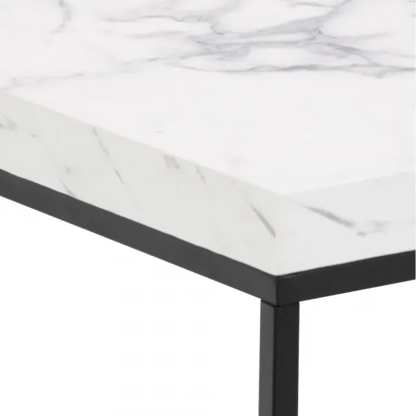 Actona Odkládací stolek Barossa 40 cm bílý mramor/černý