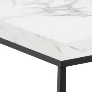 Actona Odkládací stolek Barossa 40 cm bílý mramor/černý