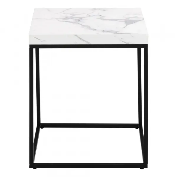 Actona Odkládací stolek Barossa 40 cm bílý mramor/černý