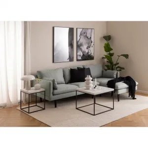 Actona Odkládací stolek Barossa 40 cm bílý mramor/černý