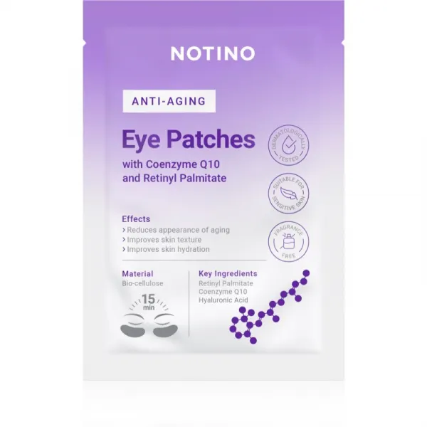 Notino Anti-Aging Bio-Cellulose Eye Patches Set with Coenzyme Q10 and Retinyl Palmitate očná protivrásková maska na očné okolie