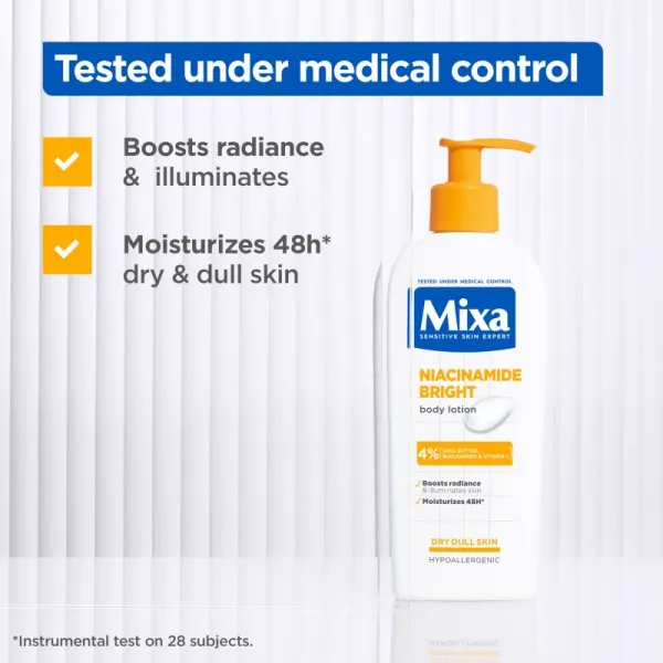 Mixa Niacinamide Bright telové maslo s bambuckým maslom 250 ml