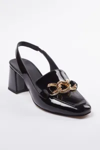 Trendyol Black Chain Detailed Women's Classic Block Heel Shoes