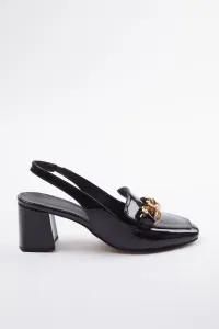 Trendyol Black Chain Detailed Women's Classic Block Heel Shoes