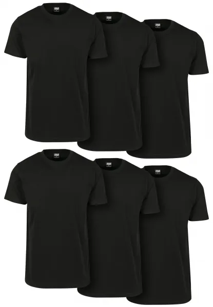 Basic T-shirt 6-pack blk/blk/blk/blk/blk/blk