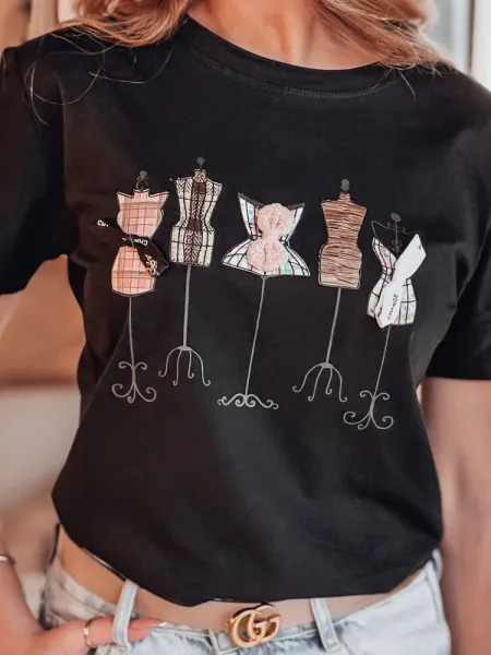 Dámske tričko s potlačou MANETEE čierne