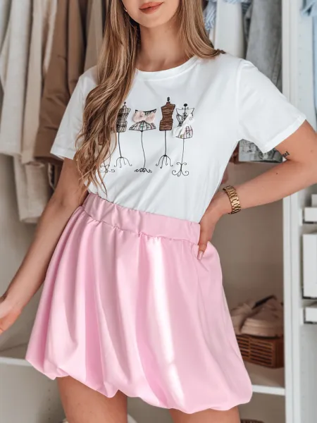 Dámska mini sukňa bombka PUFFELLA ružová