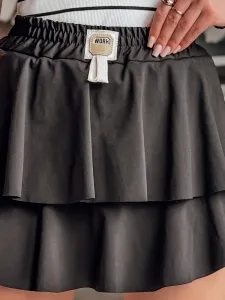 Čierna mini sukňa s volánmi FALBELA