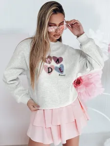 Dámska oversize mikina s potlačou srdiečok