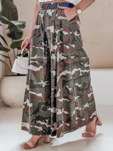 Dámske maskáčové spódnico-spodnie s pásom