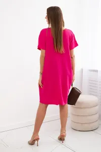 Kesi Włoski Šaty s vreckami a príveskom fuchsia