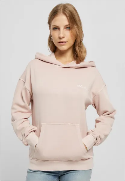 Women's small embroidery Terry Hoody pink