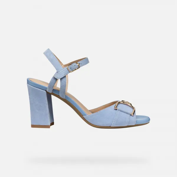Light blue women's sandals Geox New Eraklia 80 - Women's