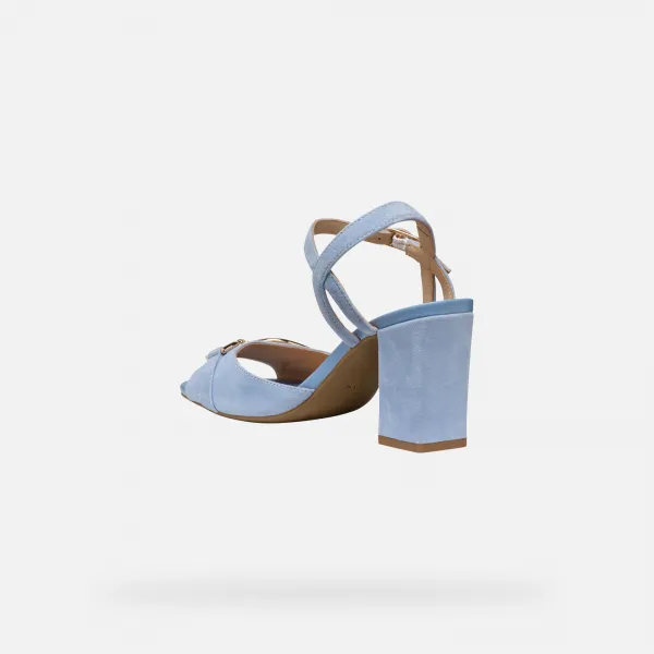 Light blue women's sandals Geox New Eraklia 80 - Women's