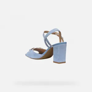 Light blue women's sandals Geox New Eraklia 80 - Women's