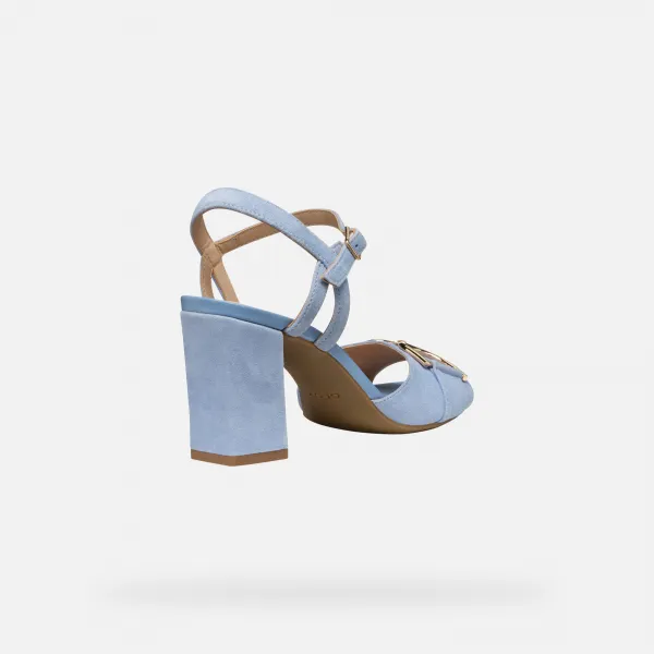 Light blue women's sandals Geox New Eraklia 80 - Women's